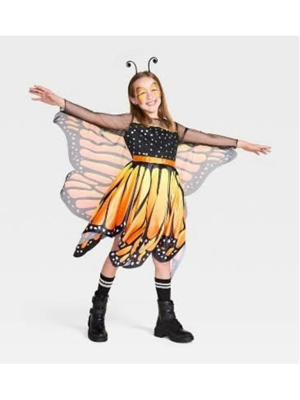 Hyde & EEK! Boutique Kids' Glows Under Blacklight Monarch Butterfly Costume Dres
